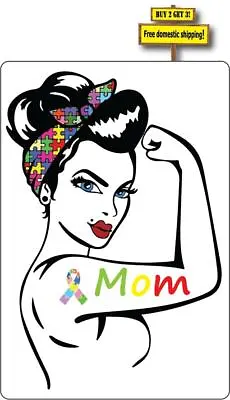Autism Awareness Mom Power Mom Autistic Spectrum Decal Sticker 5.0 X 3.4  P432 • $3.99