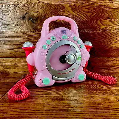 ELC Early Learning Centre Sing A Long Pink CD Player Karaoke With 2 Microphones • £29.99