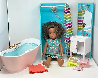 OUR GENERATION MY LIFE Lot Doll Bathtub Shower Sink VIDEO Mixed Accessories • $20.66
