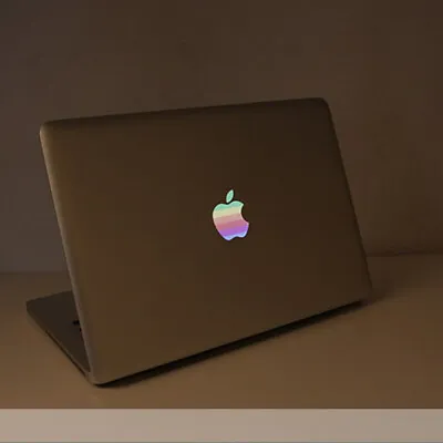 80s' Apple Rainbow Logo Transparent Sticker MacBook Air 11  13  Light Up Version • $4