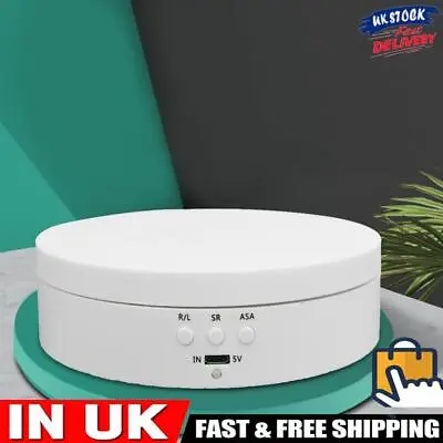 360 Degree Rotating Display Stand Adjustable Electric Turntable (White Matte) • £12.99