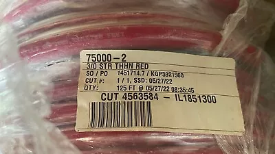 3/0 AWG STR THHN RED Copper Wire 600V • $600