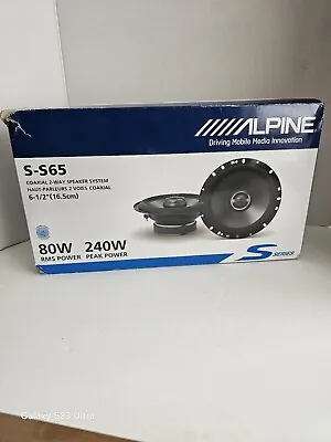 Alpine S-S65 S-Series 6-1/2  80W RMS 240W Peak Power Handle 2-Way Coaxial • $86.49