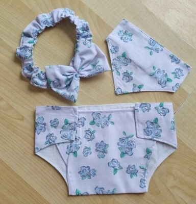 £4.49 • Buy NAPPY, BIB & HAIRBAND Set 17-19 Inch Baby Doll/Baby Annabell/Luvabella (19)