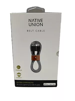 Iphone Cable Native Union Belt Cable - 1.2m (4ft) [MFi Certified Se/10/11/12/13 • £9.99