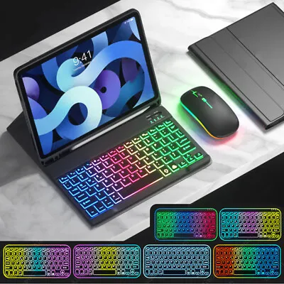 $59.99 • Buy Backlit Keyboard Mouse With Case Cover For IPad 5/6/7/8/9/10th Air 5/4th Pro 11