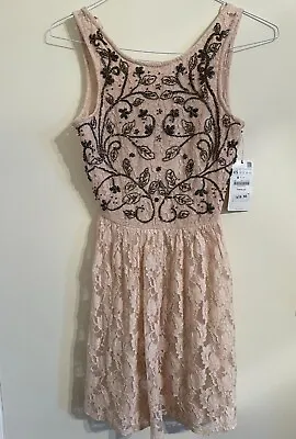$35 • Buy Brand New ZARA Trafaluc Lined Lace/Sequined Backless Dress XS Was $79.99