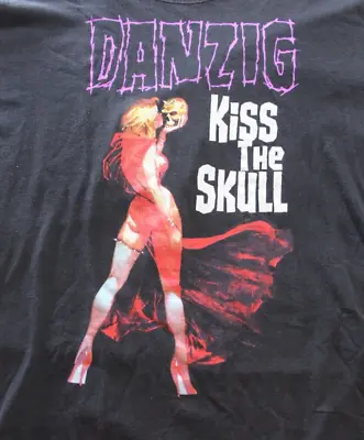 Danzig Kiss The Skull Tour 2002 Shirt - XL - Graphic Tee Rock Black Rare VTG • $79.99