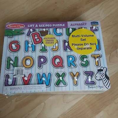 $59.99 • Buy New Sealed Melissa & Doug See-Inside Alphabet Peg Puzzle . Set Of 6 Assorted