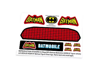 CUSTOM STICKERS For 1974 MEGO Batman Batmobile With Many Extra's • $8.99