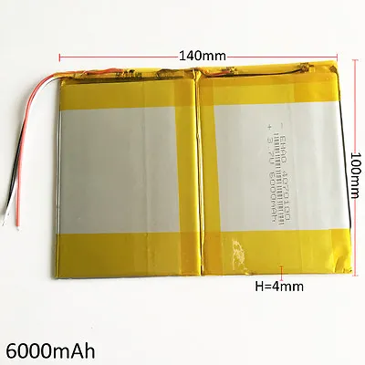 £15.59 • Buy 3.7V 6000mAh Lipo Polymer Rechargeable Battery Pack For Tablet PC PAD 40140100