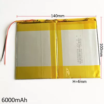 £15.59 • Buy 3.7V 6000mAh Lipo Polymer Rechargeable Battery Pack For Tablet PC PAD 40140100