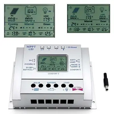 80A AMP MPPT Solar Panel Regulator Charge Controller 12V/24V 2000W/1000W LCD H6 • $69.99