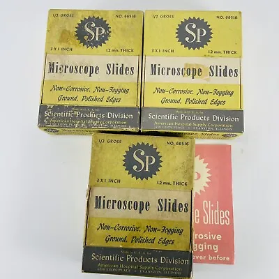 3 Boxes SCIENTIFIC PRODUCTS VTG Microscope SLIDES American Hospital Supply Corp • $21.95