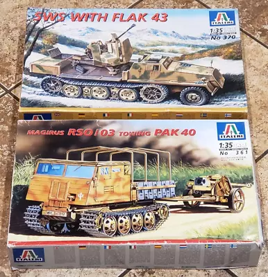 ITALERI 1/35 SWS W/ FLAK 43 #370 & MAGIRUS RSO/03 W/ PAK 40 #361  READ FULL DESC • $40