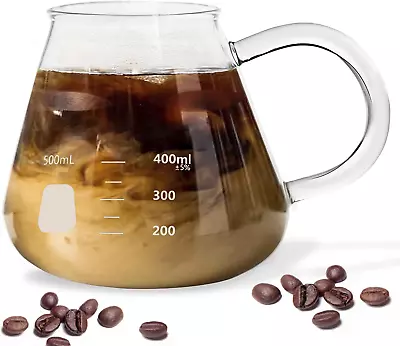 Erlenmeyer Flask Mug - Beaker Coffee Mug With Measurements - Borosilicate Thick • $30.34