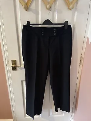 £6.99 • Buy M&S Black Smart Workwear School Straight Leg Trousers, Size 14 Medium