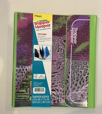 $12 • Buy New Vtg Style 80's Retro Mead Trapper Keeper Binder/folders. 1  3 Ring Leopard