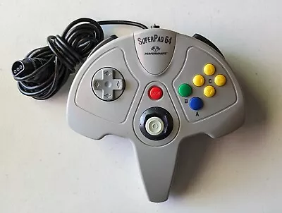 Gray Performance SuperPad 64 Nintendo 64 N64 Controller Game Super Pad AS IS • $9.97