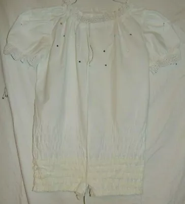 RARE Vtg Malco Modes One Piece Pettipants Shirt Square Dance White Rhinestone Md • $35