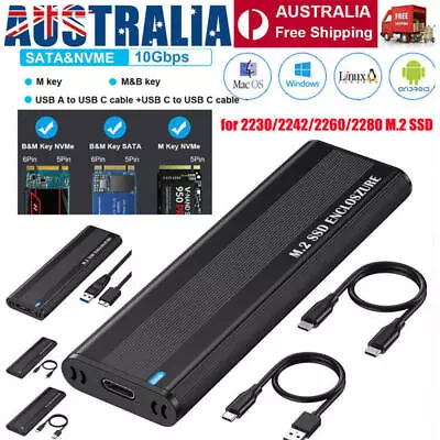 $9.35 • Buy Dual Protocol M.2 NVMe SSD Case 10Gbps M.2 NVMe SSD Enclosure Adapter Supplies