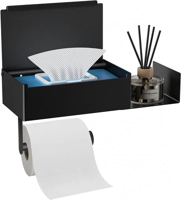 $38.26 • Buy COSANSYS Toilet Paper Holder With Shelf, Flushable Wipes Dispenser Storage Holde