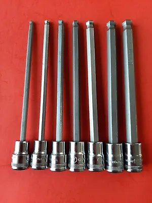 NEW GearWrench 7 Pc Metric Long Ball Hex Socket Driver Set 4-10mm 3/8  Drive • $29.83