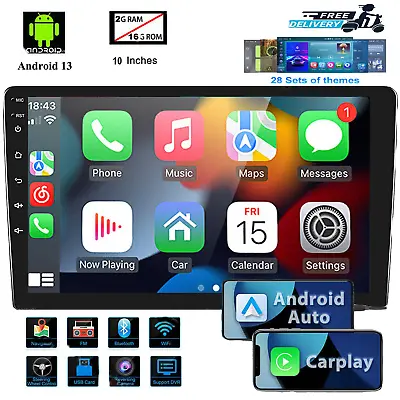 Android 13 Car Stereo GPS Navigation Radio Double Din WIFI 10.1 Inch Bluetooth • $76.99