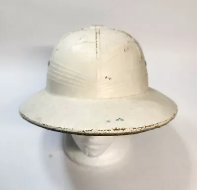 VTG Military White Pith/Safari Helmet. Pressed Fiberboard Construction  • $19.99