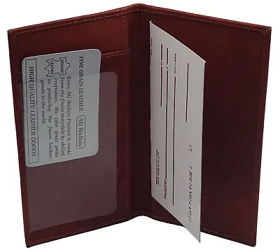AG Wallets Premium Leather Burgundy Check Book Cover And Cash Holder • $16.99