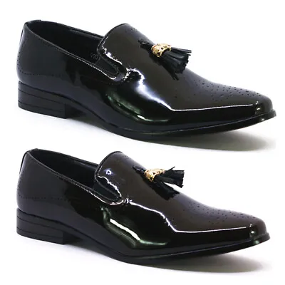 £11.95 • Buy Mens Faux Leather Tassel Designer Wedding Loafers Casual Smart Dress Shoes Size 