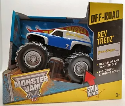 Hot Wheels Motorized Monster Jam Rev Tredz Grave Digger The Legend  • $12.99