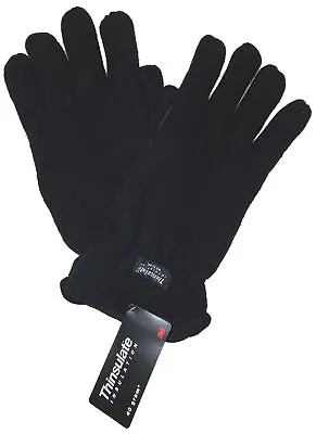 Black Structure Wool Driving Gloves 3M Thinsulate Lined Mens M L XL Winter Snow • $16.46