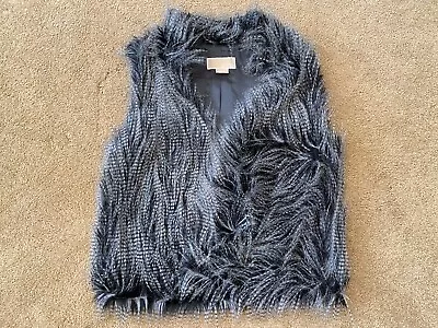 Michael Kors Faux Gray Racoon Fur Vest Womens Petite Large • $24.95