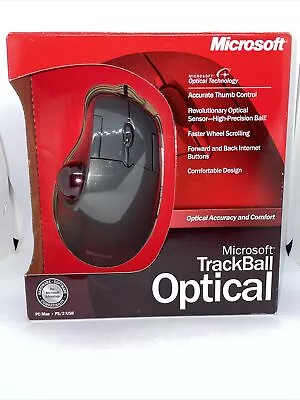 Vintage Microsoft TrackBall Optical Mouse Accuracy Comfort PC Mac X08-70346 • $90