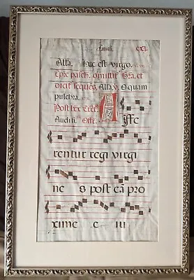 Early Music Illuminated Manuscript On Vellum. Unique Double-sided Frame. • $75