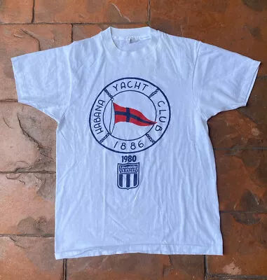 Vintage 80s Yacht Club Lowenbrau Cuba Single Stitch 50/50 T-Shirt Medium • $24.99