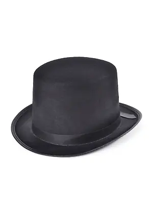 Top Hat Felt Black Adults Fancy Dress Willy Wonka Top Hat Mens Black Book Day • £4.49