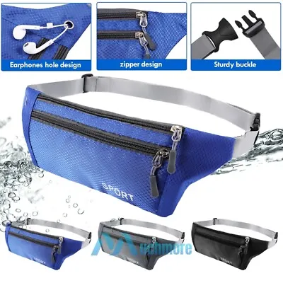 Waterproof Sport Runner Waist Bum Bag Running Jogging Belt Pouch Zip Fanny Pack • $7.61