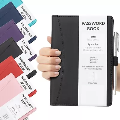 Password Username Book A-Z Index Tabs Hard Back Contact Book With Pen • £6.99