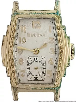 Vintage Art Deco Bulova Mens Fancy Running Mechanical Wrist Watch • $5.50