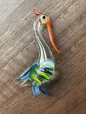 Attractive Art Glass Bird ?Murano 3” Tall VGC • £10