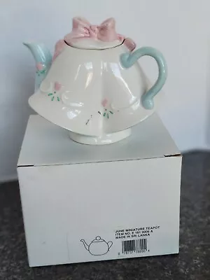 VTG Ceramic Mini Collectible Teapot  June  Wedded Bliss  W/ Original Box • $12