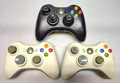 Lot Of 3 Microsoft Xbox 360 Wireless Controllers (Parts/repair) • $19.95