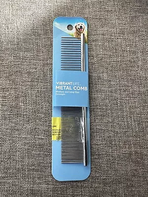 Vibrant Life Pet Detangle Metal Comb For Medium And Long Hair Dogs Cats • $11.99