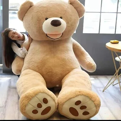 Life Size 200cm Giant Teddy Unstuffed Brown Plush Huge Bear Skin Coat Animal Toy • £45.46
