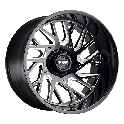 1 New 24X14 -72 5X127 Tuff T4B Gloss Black W/ Milled Spokes Wheel/Rim • $475.60