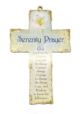 Serenity Prayer Cross WOOD WALL CROSS 6  Crucifix Prayer • £3.95