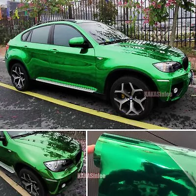 Green / Car Wrap Satin 3D Carbon Fiber Chrome Pearl Chameleon Vinyl Sticker US • $4.09