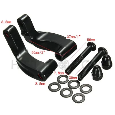 Black Mirror Relocation Extension Adapter Kit For Harley Davidson Motorcycles • $19